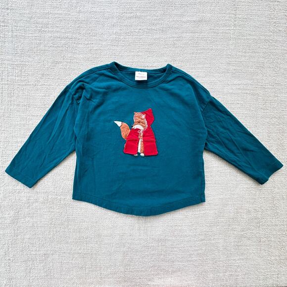 Hanna Andersson Red Riding Wolf Applique Tee GUC 4 - Picture 1 of 6